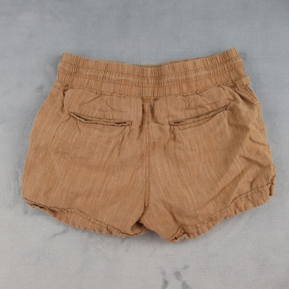 Athleta Cabo Linen Textured 4" Shorts Brown Tan Size 8 RN 54023 - Picture 5 of 8